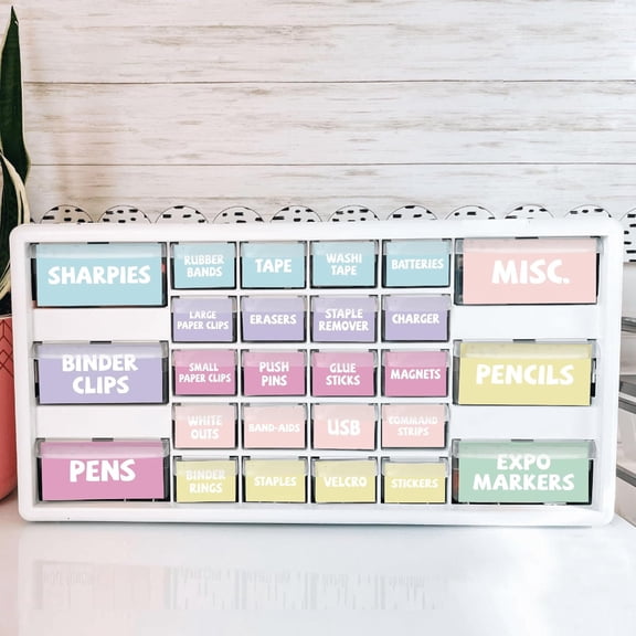 42 Pieces Teacher Toolbox Labels Tool Box Storage Label Classroom Supply Decor for Back to School Teachers Classroom Organization (Pastel)