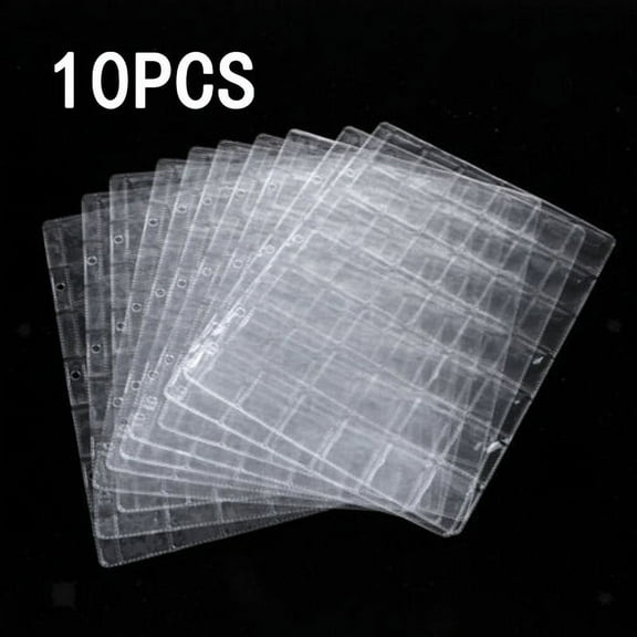42-Pocket Clear Coin Collection Album Protectors Sheets,For Collectors 3-Hole Binder Storage System PVC Material