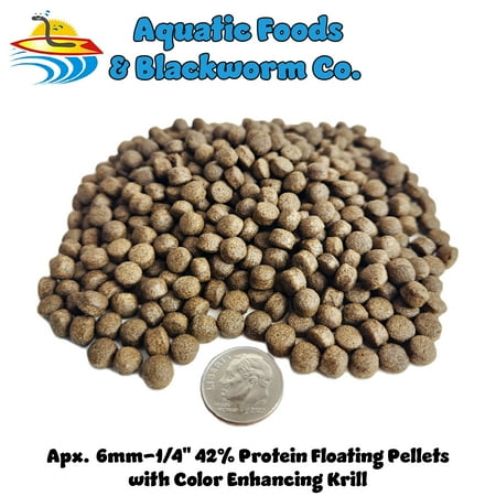 42% Protein 6mm-1/4" Koi & Pond Floating Pellets with Color Enhancing Krill…40-lbs