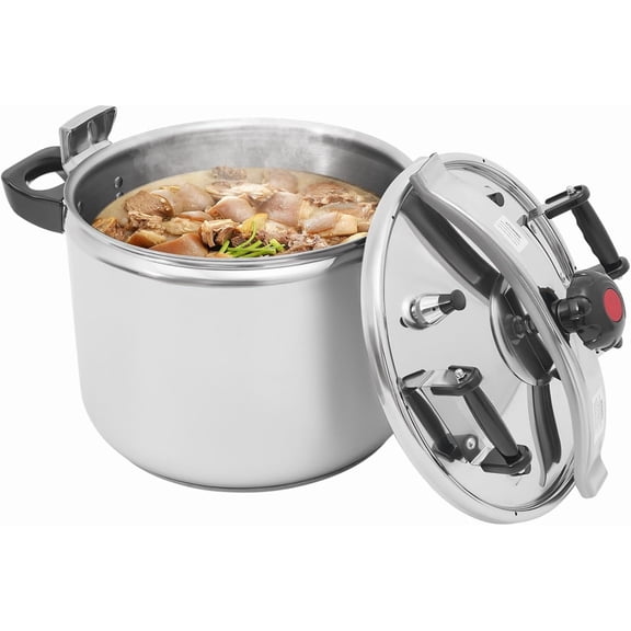 42 Quart Stainless Steel Pressure Cooker, Commercial Stove Top Pressure Cooker, Pressure Stewing Pot, Compatible with Gas & Induction Cooker