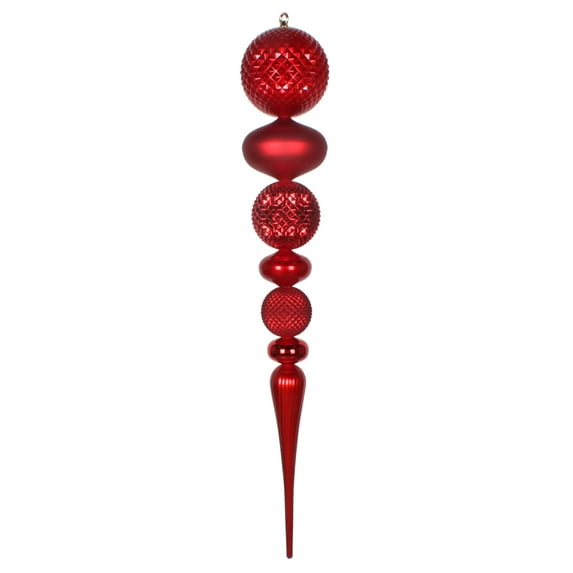 42" Red Candy/Matte Durian Finial Ornament