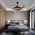thumbnail image 1 of 42" Retractable Ceiling Fan Light LED 3 Color 6 Speed Chandelier Lamp +Remote, 1 of 18