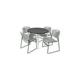 thumbnail image 1 of 42" Round Breakroom Table- Grey Top- Chrome Base & 4 Zeng Stack Chairs- Grey, 1 of 6