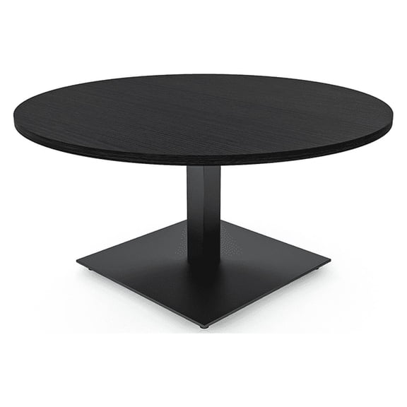 42" Round Coffee Table For Office With Square Metal Base