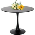 42" Round Dining Table,MidCentury White Tulip Table,Metal Base
