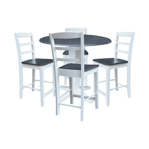 42" Round Drop Leaf Table with Four Stools