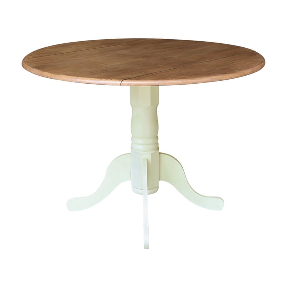 42" Round Dual Drop Leaf Pedestal Dining Table