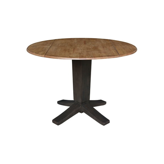 42" Round Dual Drop Leaf Pedestal Dining Table