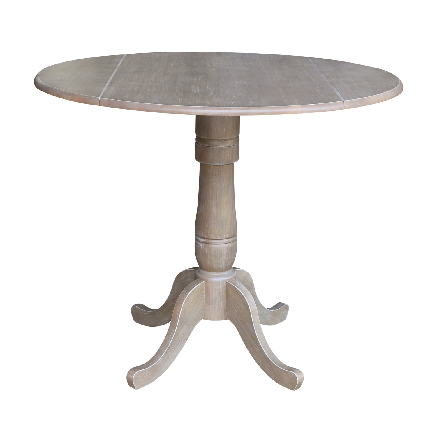 Farmhouse Round Wood Extendable Counter Height Dining Table
