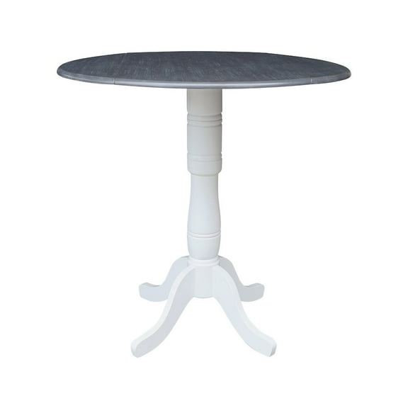 42" Round Dual Drop Leaf Pedestal Table  41.5"H