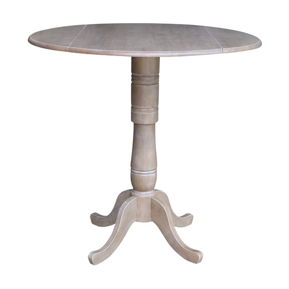 42" Round Dual Drop Leaf Pedestal Table - 41.5"H