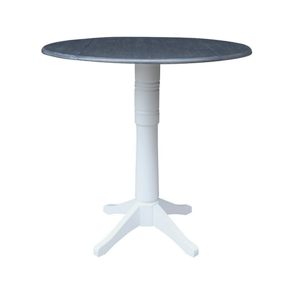 42" Round Dual Drop Leaf Pedestal Table 43.2"H