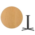 thumbnail image 1 of 42" Round Natural Laminate Table Top With Table Height X Base - Table Height Restaurant Table, 1 of 4