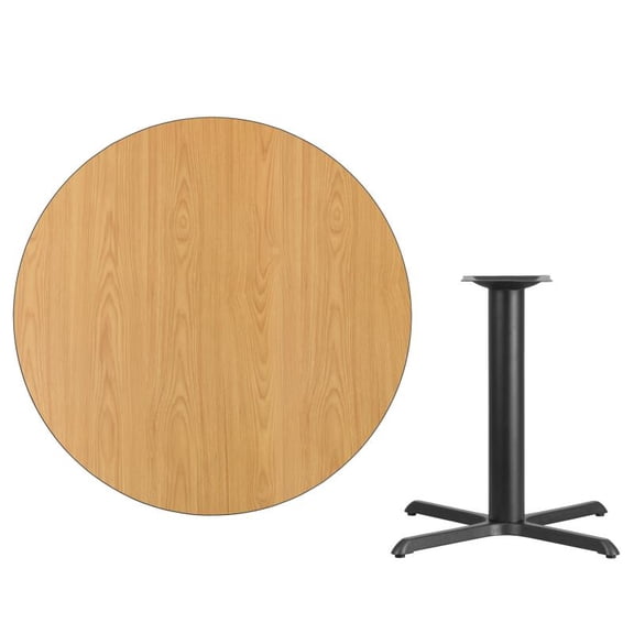 42" Round Natural Laminate Table Top With Table Height X Base - Table Height Restaurant Table