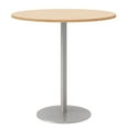 thumbnail image 1 of 42" Round Pedestal Table - Maple Top - Silver Base - Bistro Height, 1 of 3