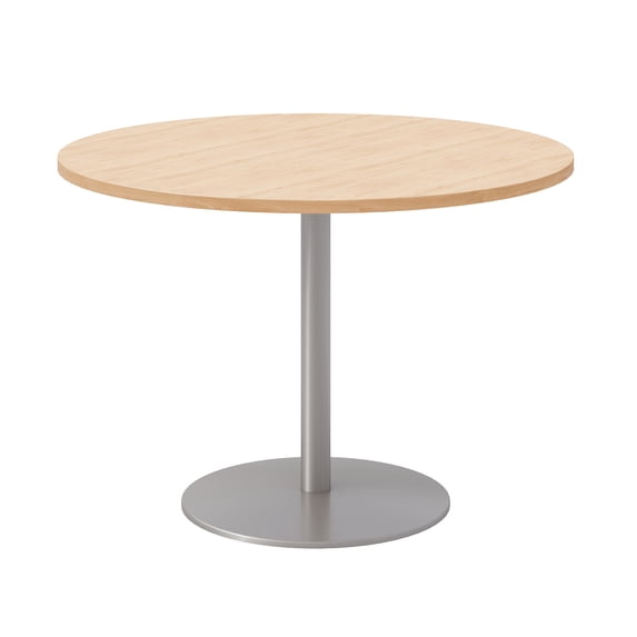 42" Round Pedestal Table - Maple Top - Silver Base