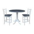 thumbnail image 1 of International Concepts 42" Round Pedestal Table with Two Counter Height Stools, 1 of 8