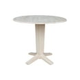 thumbnail image 1 of 42" Round Solid Wood Dual Drop Leaf Pedestal Counter Height Dining Table, 1 of 9