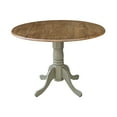thumbnail image 1 of 42" Round Solid Wood Dual Drop Leaf Pedestal Table in Distressed Hickory/Stone - 29.5" Dining Height by International Concepts, 1 of 13