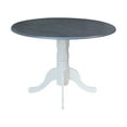 thumbnail image 1 of 42" Round Solid Wood Dual Drop Leaf Table in White/Heather Gray, 1 of 9