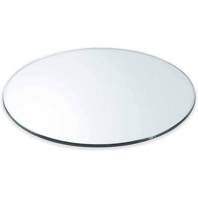 42" Round Tempered Clear Glass Table Top 1/4" Thick Flat Polished Edge