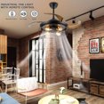 thumbnail image 1 of 42'' Rustic Retractable Ceiling Fan Light with Remote Control, Chandelier Style, E27 Bulb Compatible, Ideal for Living Room, Bedroom, Kitchen, 1 of 10
