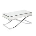 thumbnail image 1 of 42" Silver Mirrored And Metal Rectangular Mirrored Coffee Table, 1 of 3
