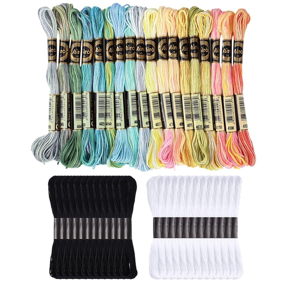 42 Skeins Colorful Variegated Embroidery Floss Thread Gradient Friendship Bracelet String Polyester Black White Stitch Threads Bulk