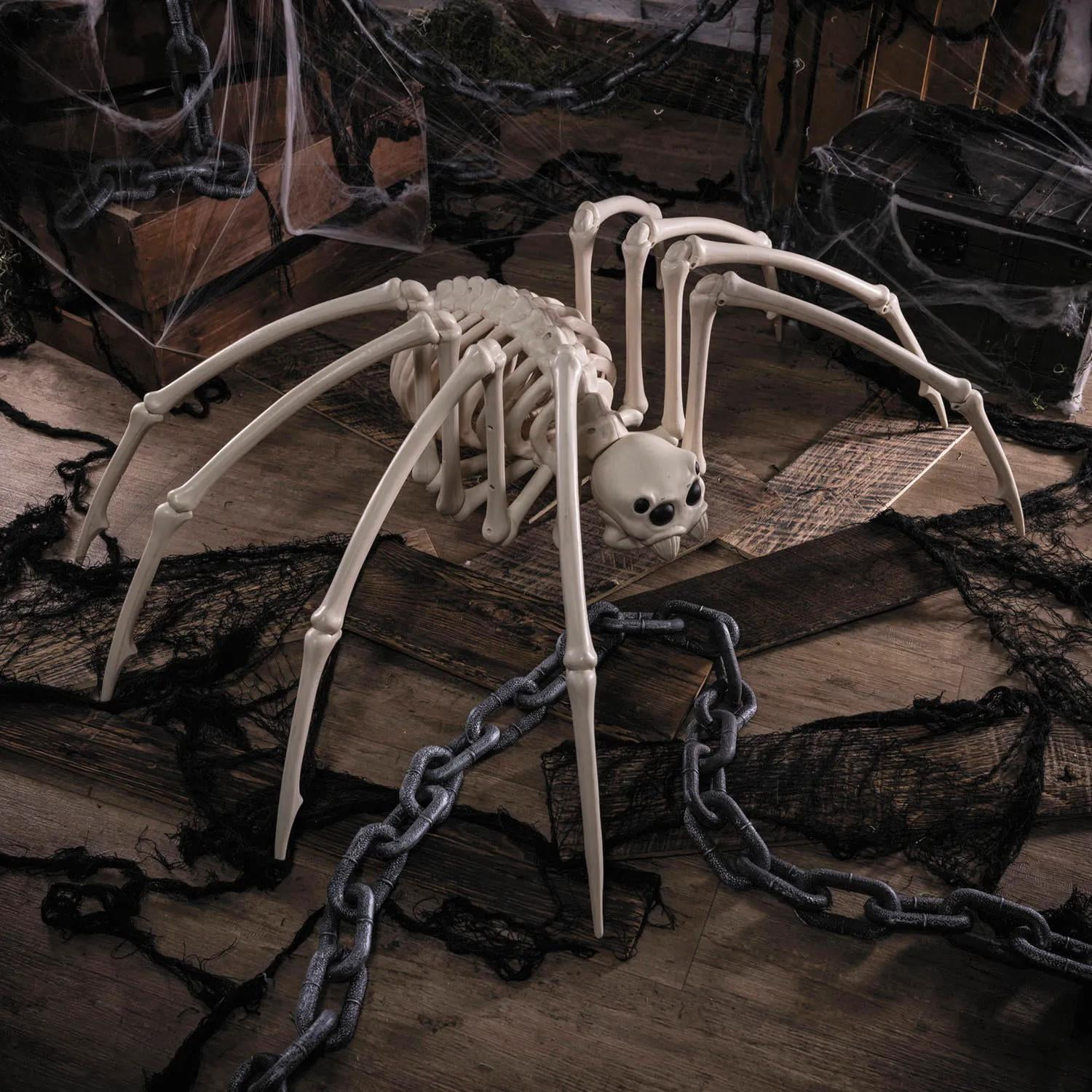 Seasons Crazy Bonez Giant Plastic Skeleton Spider, 42