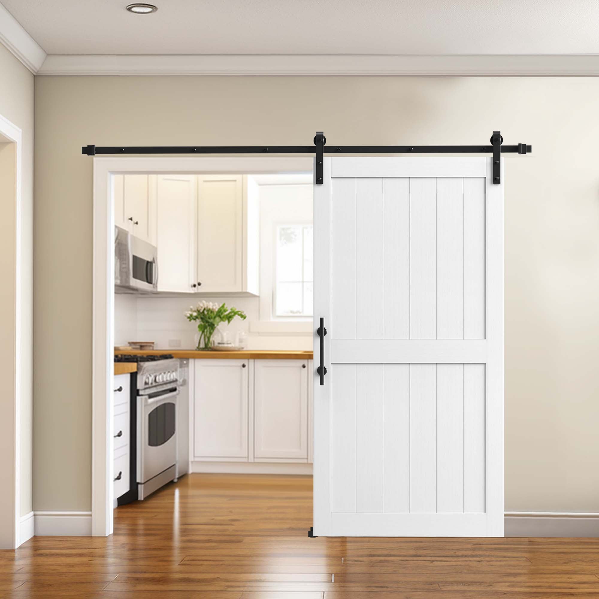42" Sliding Barn Door, Single Track Sliding Barn Door Hardware Kit with