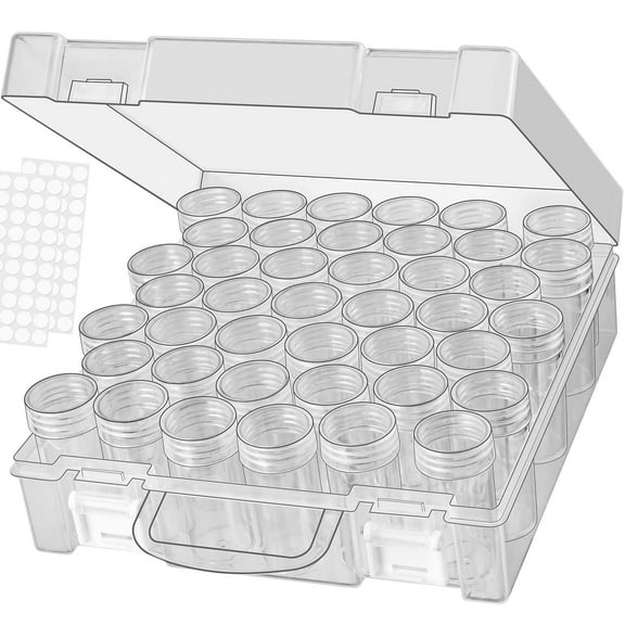42 Slots Bead Organizer Box, Diamond Painting Storage Containers, Bead Storage Containers Plastic Diamond Painting Art Accessories Boxes Small Clear Embroidery Box for Craft Rhinestones Beads(1 Pack)