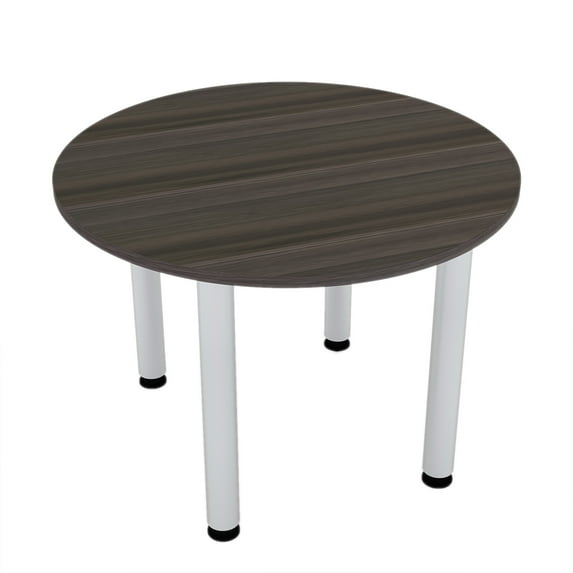 42" Small Round Table Metal Post Legs Conference Room Breakroom