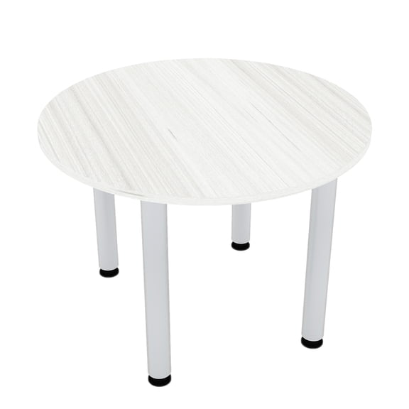 42" Small Round Table Metal Post Legs Conference Room Breakroom