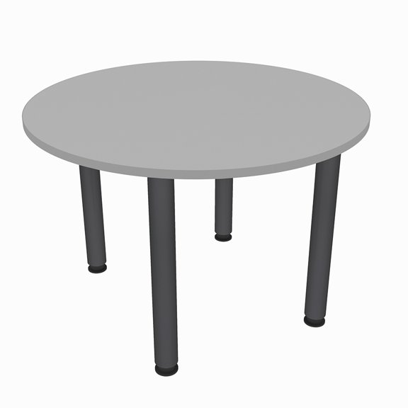 42" Small Round Table Metal Post Legs Conference Room Breakroom