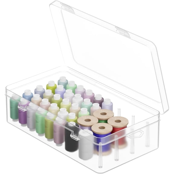 42 Spools Clear Thread Organizer, Sewing Thread Organizer, Portable Thread Holders for Spools of Thread, Transparent Thread Organizer Box, Embroidery Floss Organizer for Quilting Craft
