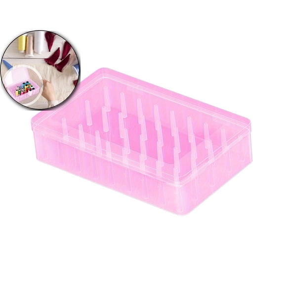 42 Spools Thread Holder Organizer Clear Sewing Storage Box Embroidery Thread Organizer for 42 Spools Home Embroidery Quilting and Sewing Threads