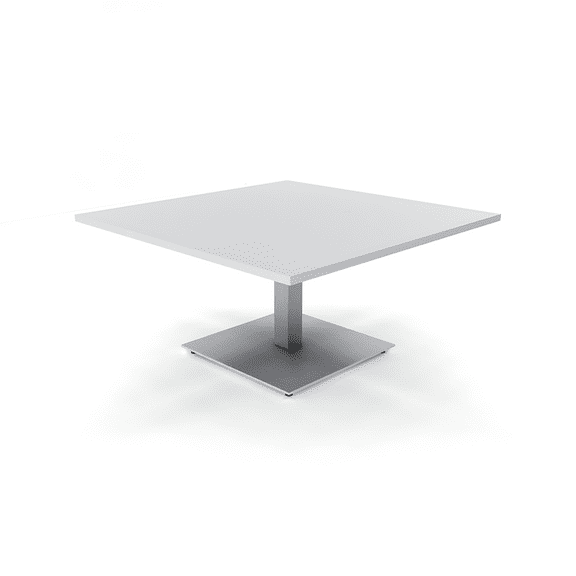 42" Square Coffee Table With Square Metal Base Office Reception Table