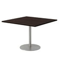 thumbnail image 1 of 42" Square Pedestal Table - Espresso Top - Silver Base, 1 of 3