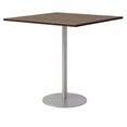 thumbnail image 1 of 42" Square Pedestal Table - Studio Teak Top - Silver Base - Bistro Height, 1 of 3