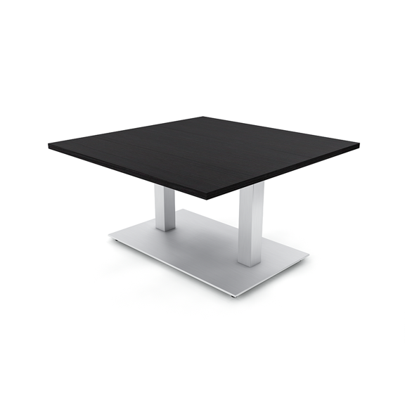 42" Square Shaped Coffee Table Office Reception Table Double Post Base