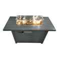 thumbnail image 1 of 42" Steel Propane Fire Pit Table with Lid - 50,000 Btu Outdoor Patio Heater with Adjustable Flame, Lava Rocks & Cover, Gray, 1 of 5