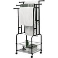 thumbnail image 1 of 42" Tall Bathroom Towel Rack, Standing Towel Racks, 3 Tier Towel Holder with Storage Basket & 4 Hooks, Indoor Outdoor Freestanding Towel Racks with Anti-Skid Wheels, Pool Towel Blanket Stand, 1 of 7