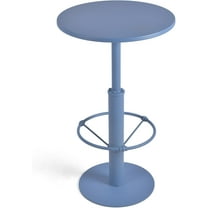 42" Tall Modern Industrial Bar Table-23.6" Dia Round Metal Top Bar Height Adjustable Standing Pub Table-Dining Room Bistro Table-Cocktail Table ( Blue)