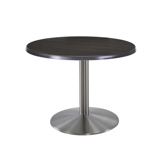 Holland 30" Stainless Round Base Round Table in 30" Charcoal Top