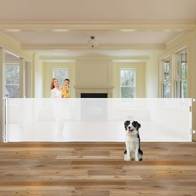 42" Tall X 100" Wide Retractable Baby Gates Extra Wide Retractable Gate for Large Openings