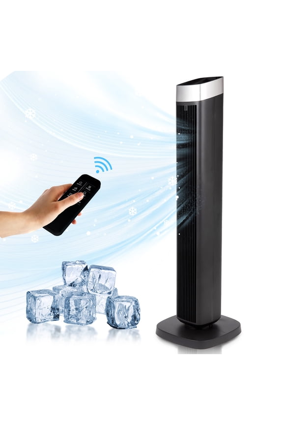 42" Tower Fan with 3 Speeds & 3 Modes, 25dB Quite Standing Fan for Home,120  Oscillating Bladeless Fan Equipped Remote Control,28ft/S Powerful Airflow
