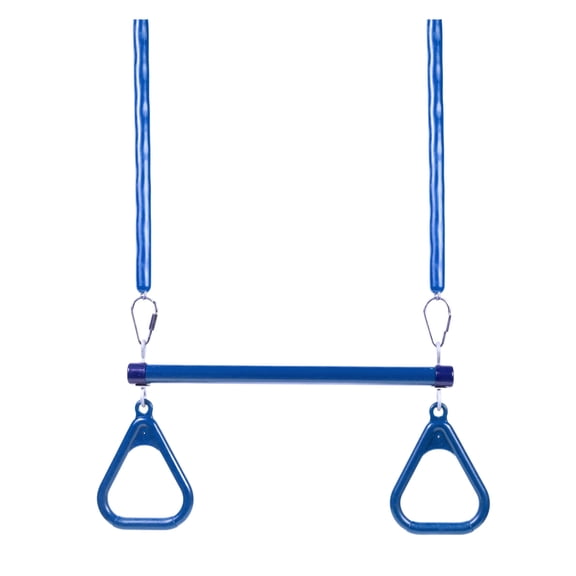Playset Trapeze Bar and Gym Rings Kit, with 42" Soft Grip Zinc Chains for Jungle Gyms and Swing Sets 1 PK