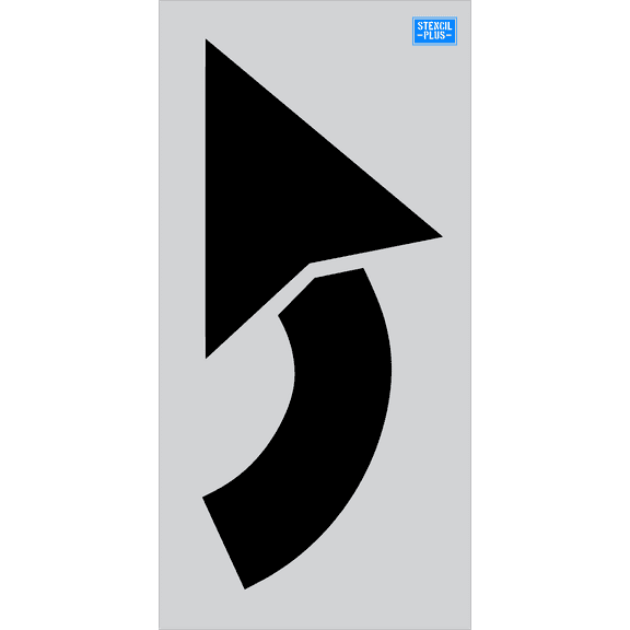 42" Turn Arrow Parking Lot Pavement Marking Stencil Thickness: .060