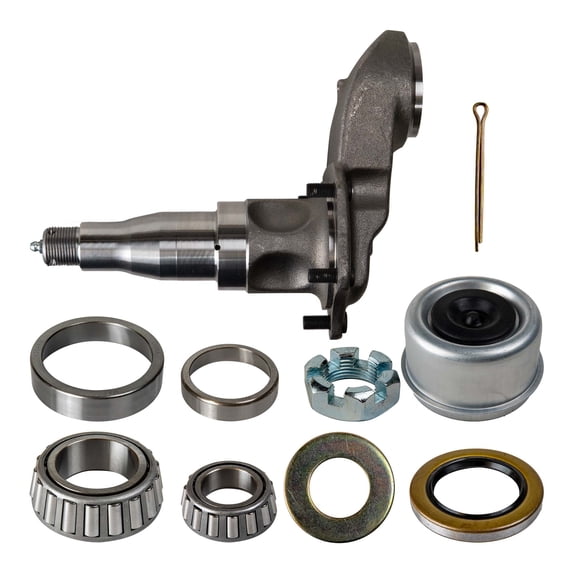 #42 Weld-On Spindle Kit with Flange for 7000 lb Trailer Axles - 2 1/4" Diameter - 4" Drop