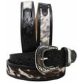 thumbnail image 1 of 42   Western 1-1/2" Wide Antique Floral Tooled Full-Grain Leather Belt 26RS12BK, 1 of 4